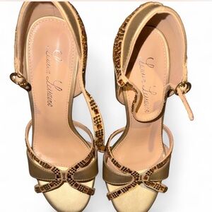 Lauren Lorraine Gold and Bronze Heels